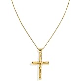 JTV Sterling Silver Diamond-Cut Cross Pendant Necklace - Christian Jewelry for Women - Elegant 925 Silver Faith Necklace - Religious Gift for Baptism, Confirmation, or Holiday - 18"