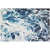 Marca Amazon - Arte de pared con estampado de olas del océano azul Rivet en lienzo, 36 "x 24"