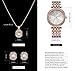 Women Quartz Wrist Watches with Rose Gold Earring and Necklace 3 Sets for Christmas Gifts (0011 Set)