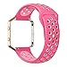 Fitbit Blaze Bands, UMTELE Sport Silicone Replacement Strap with Rose Gold Frame for Fitbit Blaze Smart Fitness Watch Pink/Red