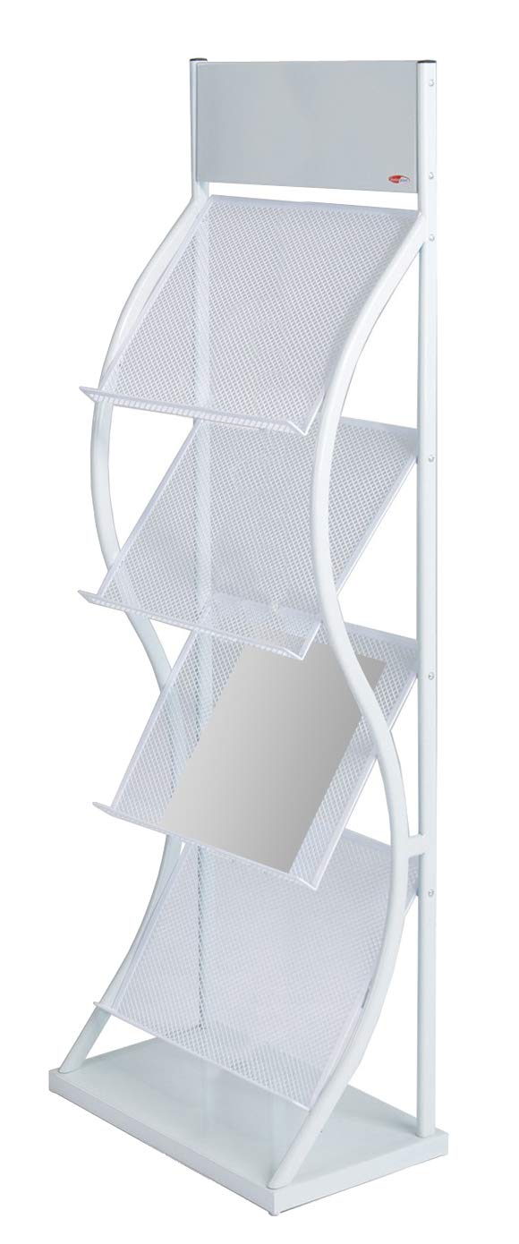 Metroplan Wave Wider Freestanding Leaflet Dispenser - White
