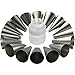 iCooker 17-Pack Decorating Tips for Cake Supplies [FREE Pastry Bag Kit Set] Best Professional Tool Tips for Icing Cupcakes - Stainless Steel Reusable Coupler & Storage Case