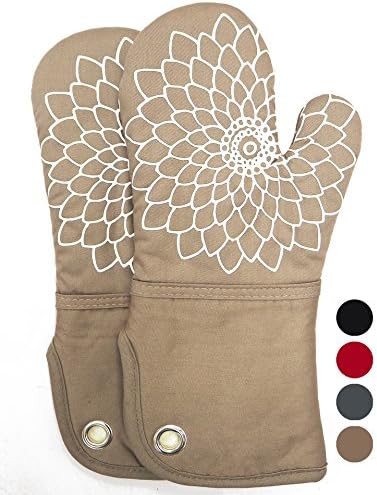 RED LMLDETA Silicone Printing Oven Mitts/Gloves 1 Pair, Heat Resistant to 500 Degree, Non-Slip for Home Kitchen Cooking Barbecue Microwave for Women/Men Machine Washable BBQ
