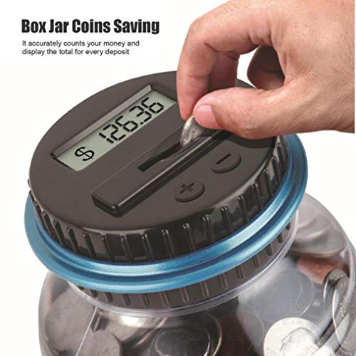 Hot Sale!DEESEE(TM)Clear Digital Piggy Bank Coin Savings Counter LCD Counting Money Jar Change Gift