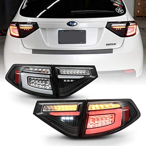 Acanii 08 14 スバル インプレッサ Wrx ハッチバック ブラック ハウジング Led テールライト シーケンシャルシグナルランプアセンブリ