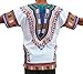 RaanPahMuang Brand Unisex Bright African White Dashiki Cotton Shirt #90 Aqua blue X-Large