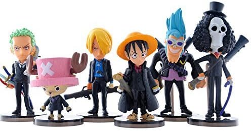 Anime Cartoon One Piece The straw hat Pirates Figure Luffy Zoro Sanji Chopper Franky Brook PVC Toys Action Figure Dolls 6pcs set by mitoy