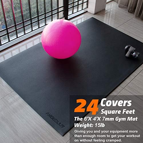 Large Exercise Mat 6'x4'x7mm Workout Mat for Home Gym Mats Exercise