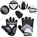 VMFTS Cycling Gloves Gel Pading Fingerless Sporting Glove for Weightlifting Racing Biking Climbing Parkour Running,Black Medium