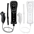 Tevodo Wii Remote Controller, 2 Packs Upgrade Wii Wireless Controller Compatible with Wii Wii U Console(Whtie and Black)