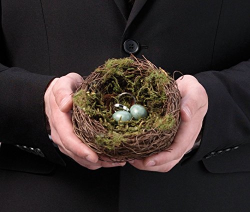 Lillian Rose Ring Pillow Alternative Moss Bird Nest Ring Holder