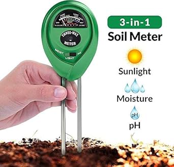FreshDcart Plant Care Soil Moisture Prob Sensor with 3 in 1 Soil Ph Light Meter Set & Two Testing Prob for Home and Garden Plants (FDC-876)