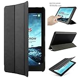 All-New Fire HD 8 Tablet Case, Oenbopo Ultra Slim Lightweight Tri-fold Smart Case Stand Flip Cover with Auto Wake / Sleep for All-New Amazon Fire HD 8 (2016 6th Generation) (Black)