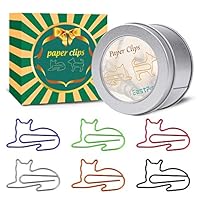 Cat Paper Clips - Cat Gifts for Cat Lovers - Great Birthday Gift for Teachers, Students, Kids, Coworkers - Cute Cat Office Supplies - Desk Accessories for Scrapbooks, Notebook (60Pcs)