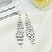 SELOVO Fashion Wedding Bride Women Long Tassel Link Fringe Dangly Earrings Clear Crystal
