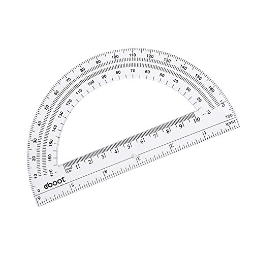24 Pack Plastic Protractors Math Protractor 180 Degrees 6 Inch, Clear