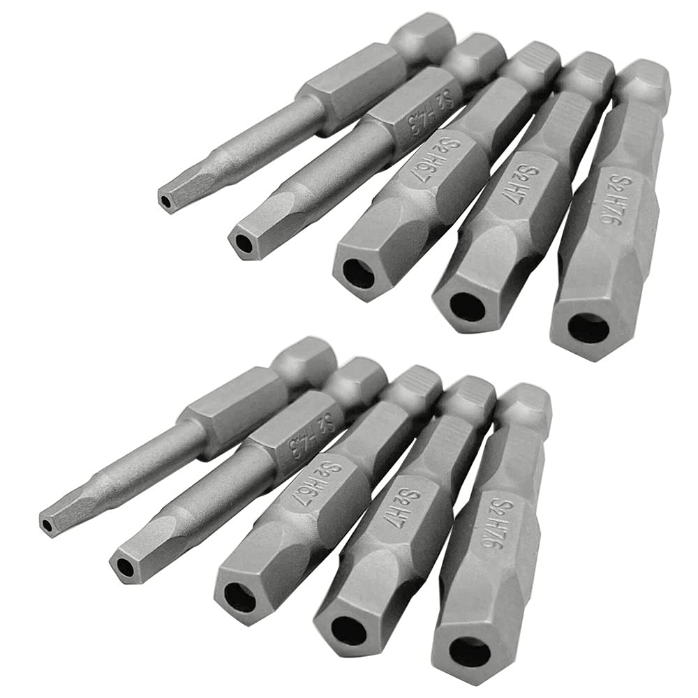 Saipor 10pcs Magnetic Pentagon Head Screwdriver Bits Set 1/4 Inch Hex Shank Security Tamper Proof Pentagonal Drive Bit Five-Sided Figure Screw Driver Drill Bit for Electric Hand Screwdrivers, 50mm