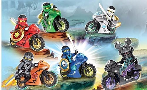 No Boxes Unassembled Custom Ninjago minifigures and motorcycles with manuals