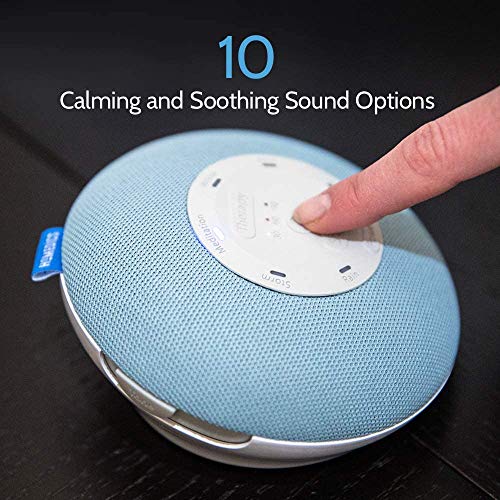 Homedics Deep Sleep Mini Portable Sleep Sound Machine, Blue, Sound Machine with 5 Soothing