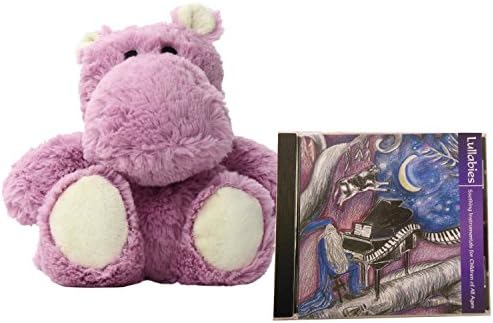 Intelex Cozy Microwavable Plush Hippo Hot &amp; Cold Therapy Bundle with Natural Sleep Aid Lullaby CD