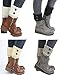 Guozyun Women Short Boots Socks Winter Crochet Knit Leg Warmers Girl Boot Cuffs Socks Short Leg Warmer (4 Pairs-B)