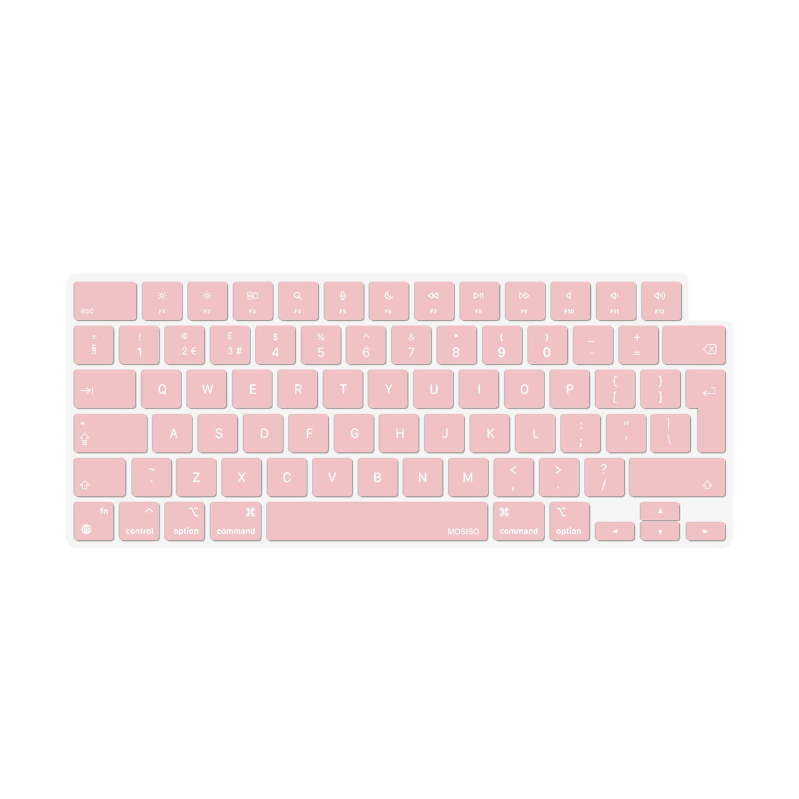 MOSISO Keyboard Cover Skin Compatible with MacBook Air 13.6 M3 A3113 M2 A2681 2025-2022, for MacBook Air 15 2025-2023, for Mac Pro 14/16 inch M4 M3 M2 M1 2021-2025, EU Layout, Rose Quartz