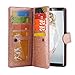 Galaxy Note 8 Case, Lontect PU Leather 9 Card Slot Bling Wallet Folio Case with Detachable Magnetic Hard Case for Samsung Galaxy Note 8 - Shiny Rose Gold