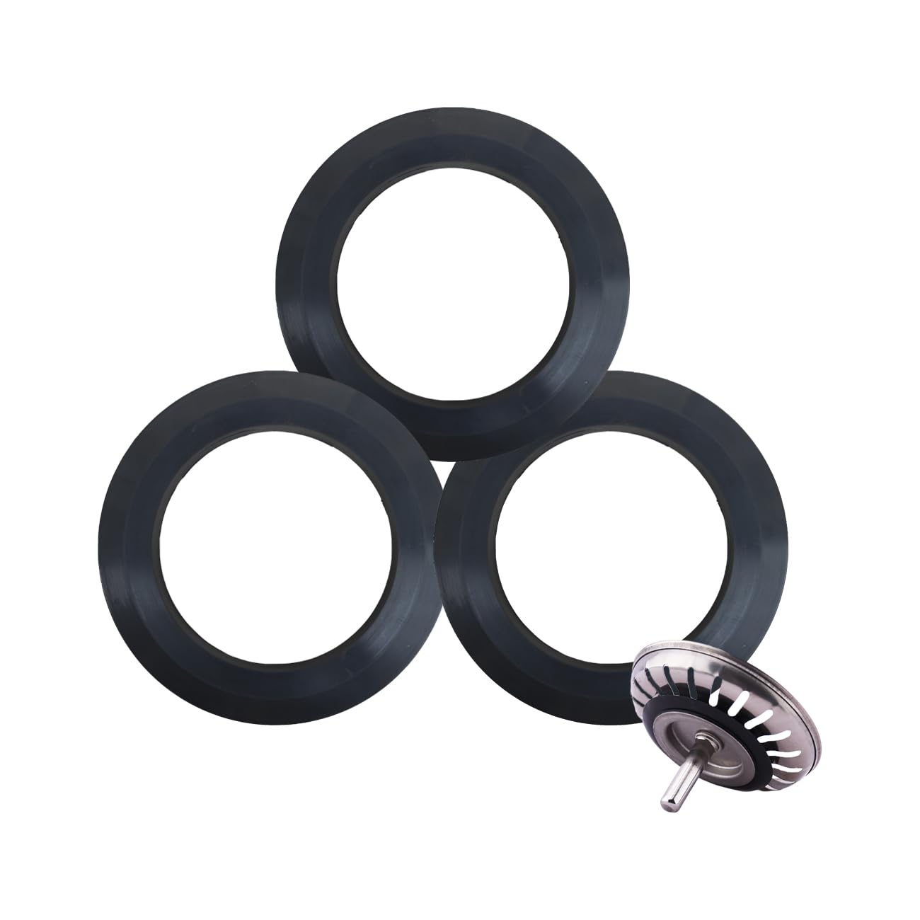 DaiUni Rubber Replacement Seal for Strainer Baskets, Compatible with Diameter 78-83mm, 3 Pack, Black