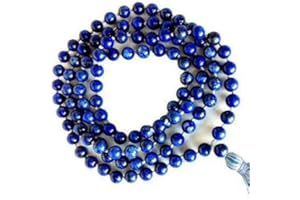 Natural AAA Lapis Lazuli 108 Mala Necklace| Lapis Lazuli Mala|108 Prayer Beaded Mala Necklace| Hand knotted Mala Bracelet | J