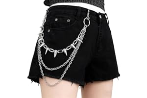 Pocket Wallet Chain Fashionable Metal Punk Belt Cool Biker Hip Pop Goth Rock Trouser Jeans Chains Accessories (Silver)