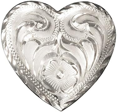 Silver Royal Bright Cut Edge Heart Conchos with Chicago Screw Back