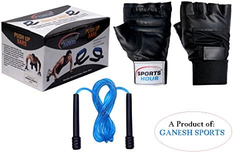 Sports Hour Push up bar + Gym gloves + Skipping Rope