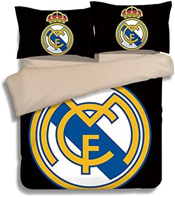 Jameswish Sports Soccer Kids Duvet Cover 2018 New Design B07876VB21 Real Madrid Club Pattern Bed Cover For Boys 3-Piece Including 1Duvet Cover 2Pillowshams King Queen Full Twin Size