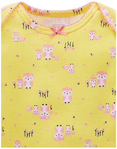 Simple Joys by Carter's Girls' 5-Pack Long-Sleeve Bodysuit, Pink, Gray, White, Yellow, Preemie