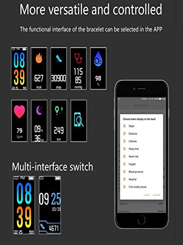 Boofab Fitness Tracker Watch, Q6 Smart Sports Bracelet with Blood Pressure Monitor,IP68 Waterproof Activity Tracker with Calorie Counter Watch Pedometer Sleep Monitor Bands for Women Men (Gray)