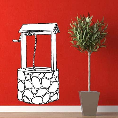 Wishing Well Vinyl Wall Decal 27" wide x 46" tall Handmade