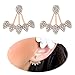 Ear Stud Crawler Earrings Cuff Climber Ear Wrap Pin Cute Women Vine Chandelier Rhinestone Clip on Jewelry Rose Gold