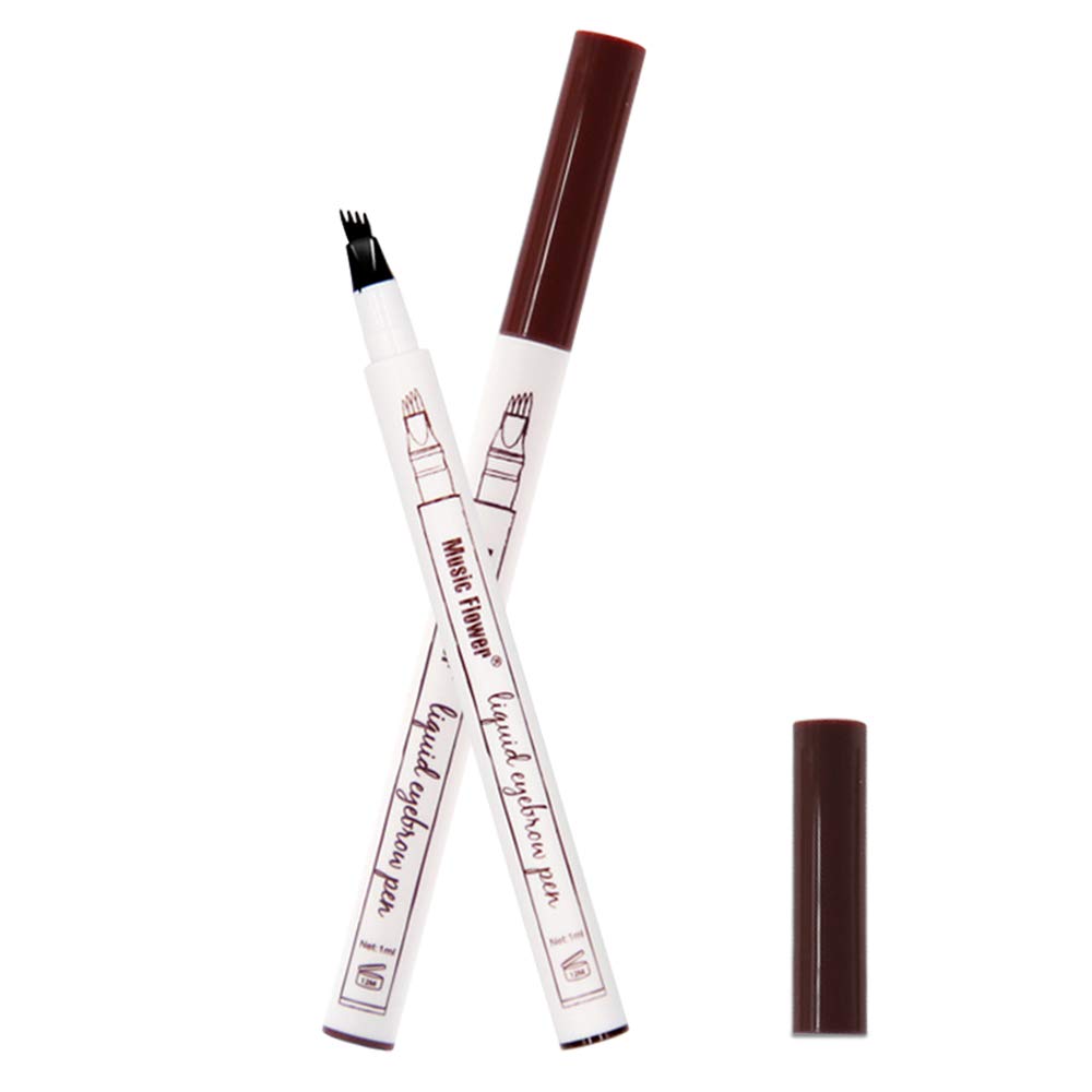 Eyebrow Tattoo Pen,2 Pcs Microblading Eyebrow Pencil Waterproof Tat Brow with a Micro-Fork Tip Applicator Creates Natural Looking Brows Effortlessly and Stays on All Day
