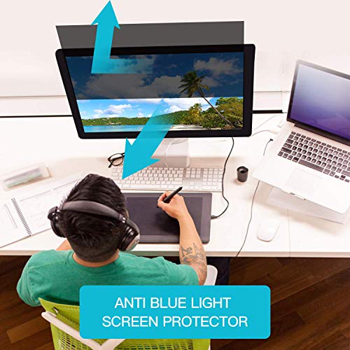 21.5''W Inch Privacy Screen Filter for Desktop Computer Widescreen Monitor - Anti-Glare, Blocks 96% UV,Anti-Scratch with 16:9 Aspect Ratio - Thumbnail 4