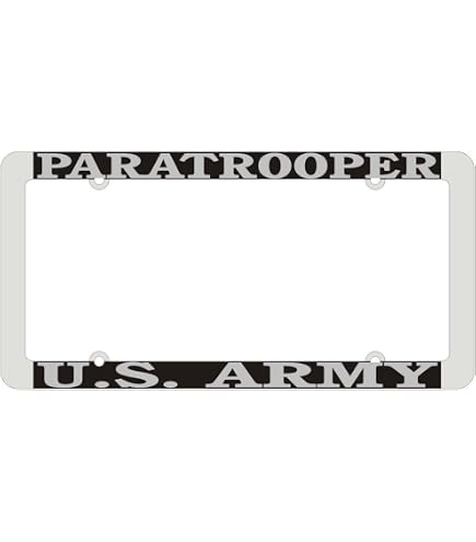 thumbnail image 2 of US Army Airborne Wings Engraved Aluminum License Plate - Diamond Etched, Black 2 of 5