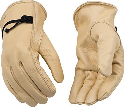 Kinco 99-XL-1 Full grain cowhide, Ergonomic keystone thumb, Adjustable ball &amp; tape pull-strap wrist, Turned leather hem, Size: XL