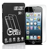 Supone 9H Hardness HD Tempered Glass Screen Protector for iPhone 5 / 5c / 5S / SE - Clear (Pack of 2)