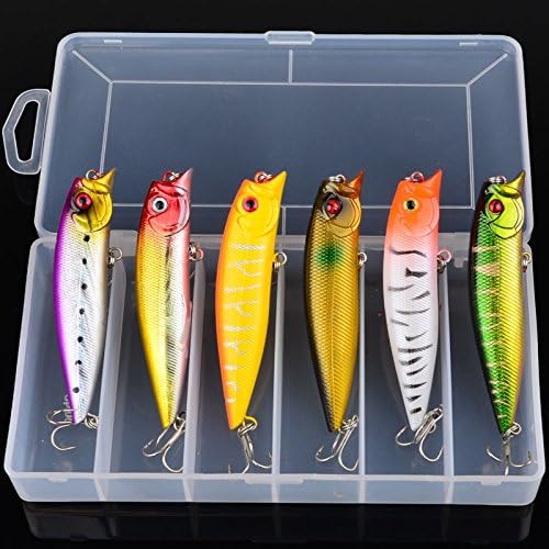 Fishing Lures 6Pcs/Set With Box Popper Fishing Lures Kit Bait Lure Fishing Tackle 9.5cm/11.7g