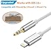 sunshot Lightning to 3.5mm Male to Male Aux Stereo Audio Gold Cord cable for iPhone 8 X 7 & 7 Plus - Premium Headphone Adapter to Car Stereo (3.5mm Aux Cable 3.3ft/1M) (Silver)
