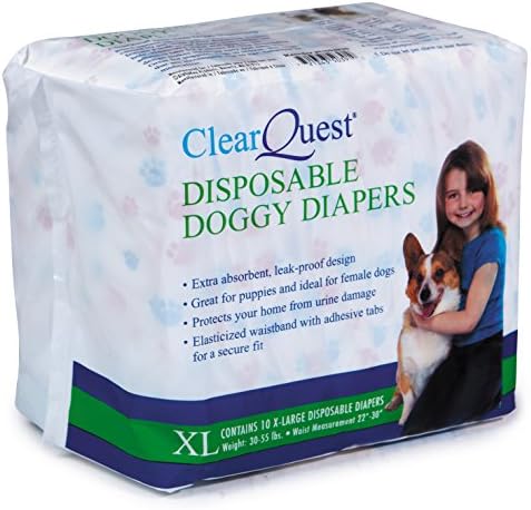 Disposable Doggy Diapers, 10-Count, Leakproof, Super Absorbent - Extra Large