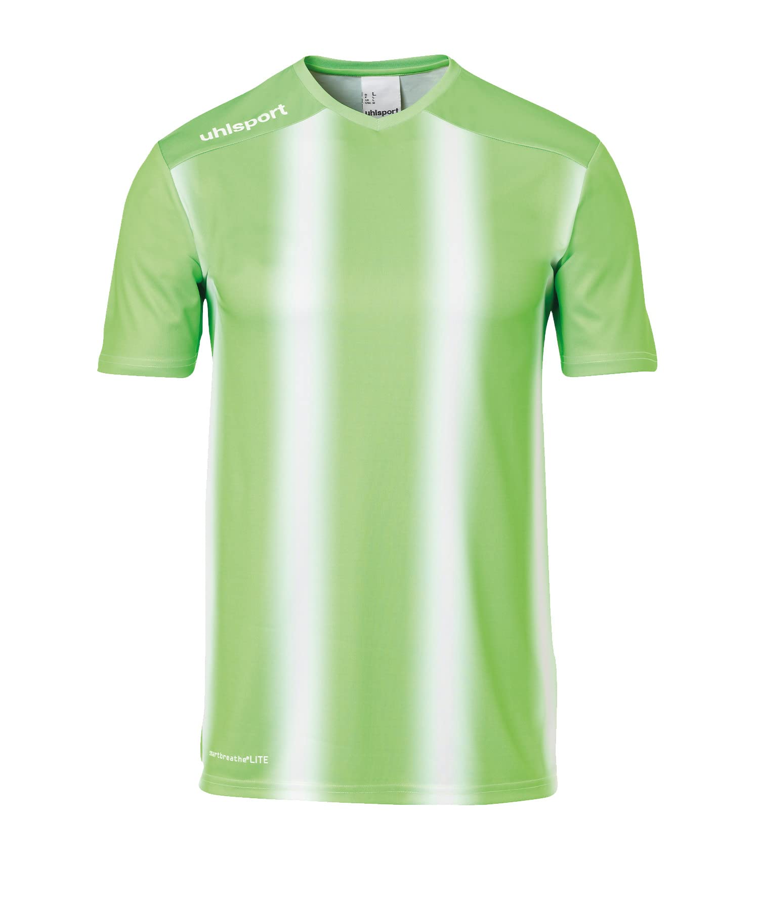 uhlsport Stripe 2.0 Men's Short-Sleeved Jersey, Mens, Shirt, 100220506, Fluo Green/White, XXX-Large