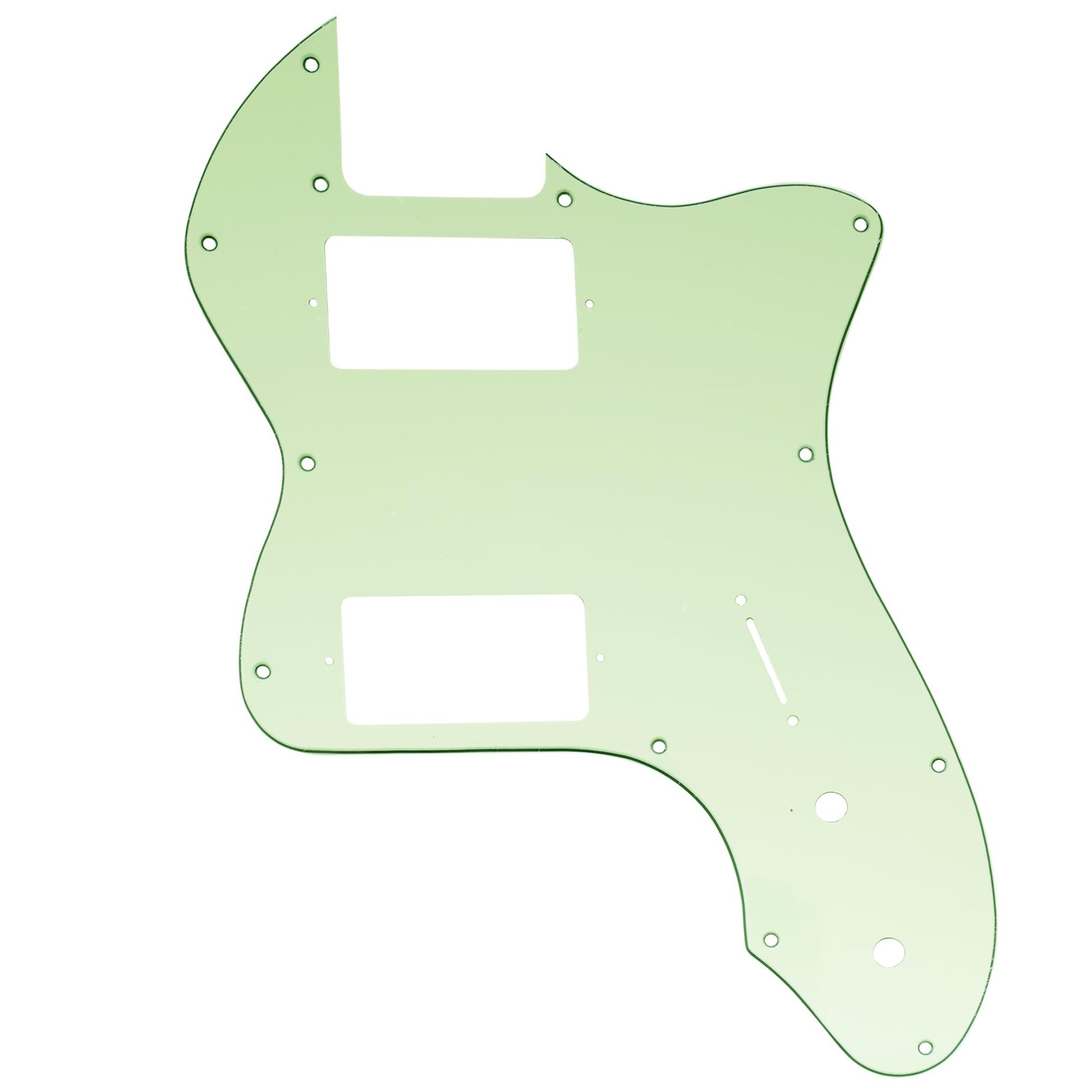 Musiclily Pro 12 Holes Covered HH Guitar Pickguard For USA/Mexico Fender 72 Tele Thinline Style Electric Guitar, 3Ply Mint Green