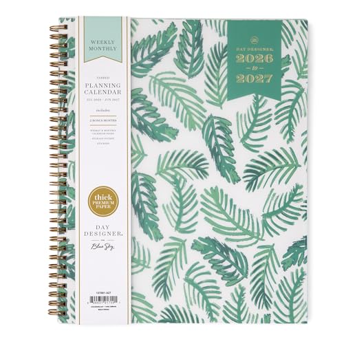 Blue Sky 2026-2027 Weekly & Monthly Academic Planner, 8.5"x11", Palms