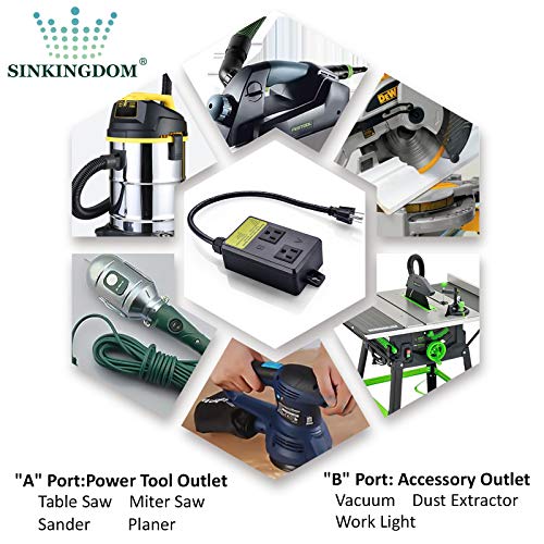 SINKINGDOM Automatic Vacuum Switch for Dust Collector, Delay On/Off