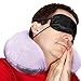 Crafty World Travel Neck Pillow Memory Foam Airplane Travel Accessories Essentials Comfortable Washable Cover Plane Neck Support Pillow for Neck Pain Relief Sleeping Purple ﻿